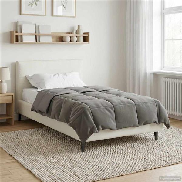 Grote foto vidaxl zomer dekbed gekwilt lichtgrijs 155 x 220 cm microfiber huis en inrichting bedden