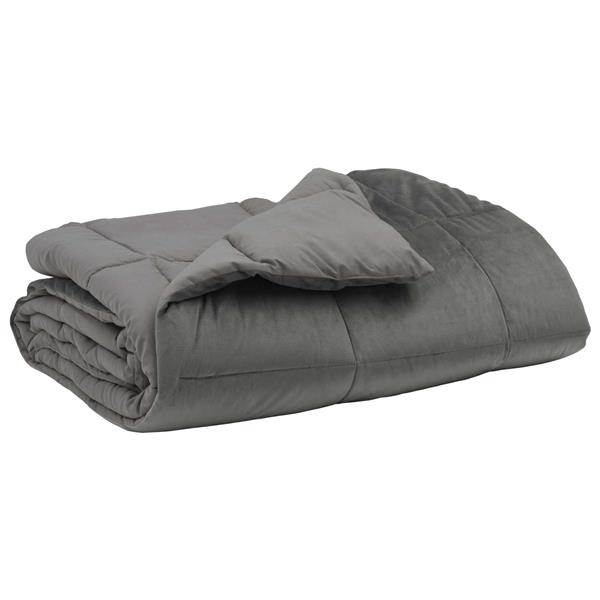 Grote foto vidaxl zomer dekbed gekwilt lichtgrijs 140 x 220 cm microfiber huis en inrichting bedden