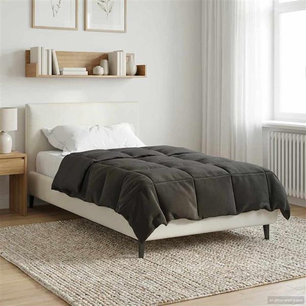 Grote foto vidaxl zomer dekbed gekwilt antraciet 155 x 220 cm microfiber huis en inrichting bedden