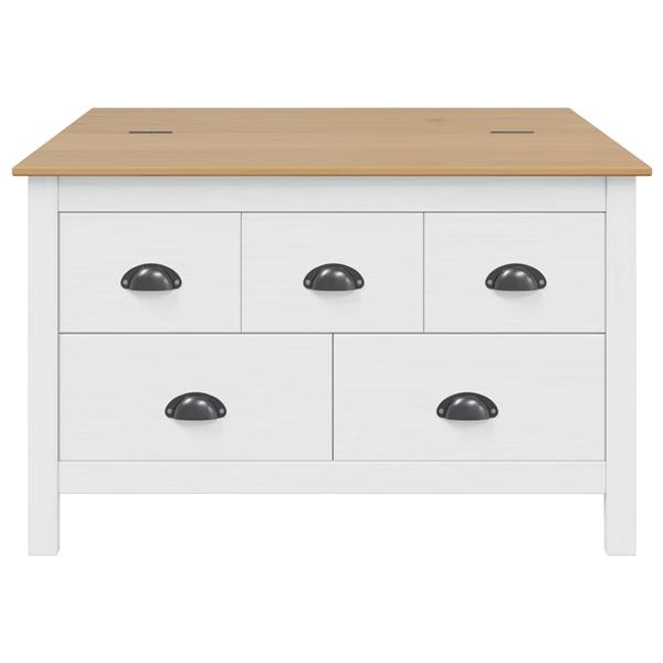 Grote foto vidaxl salontafel met lade wit en honingbruin 79.5 x 79.5 x 49 cm huis en inrichting eettafels