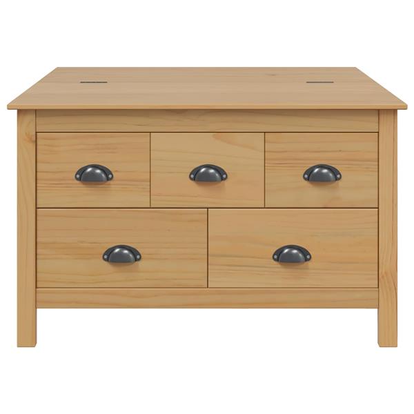 Grote foto vidaxl salontafel honingbruin 79.5 x 79.5 x 49 cm massief vurenhout huis en inrichting eettafels