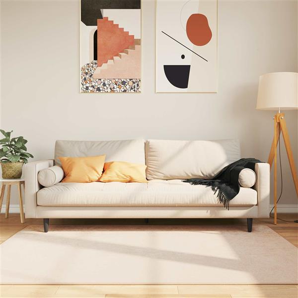 Grote foto vidaxl vloerkleed print cr me 170 x 120 cm polyester en pvc huis en inrichting vloerbedekking en kleden