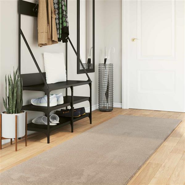 Grote foto vidaxl vloerkleden rechthoekig huarte zand 300 x 80 cm polyester huis en inrichting vloerbedekking en kleden