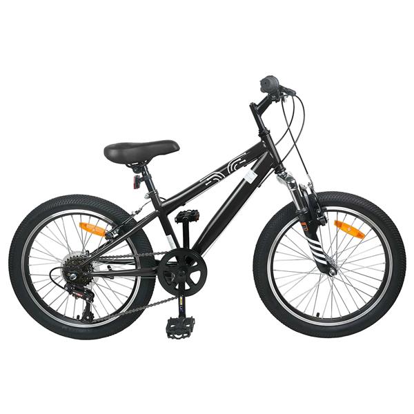 Grote foto vidaxl kids mountain bike 24 inch 6 speed voor 8 12 jaar oud zwart fietsen en brommers herenfietsen