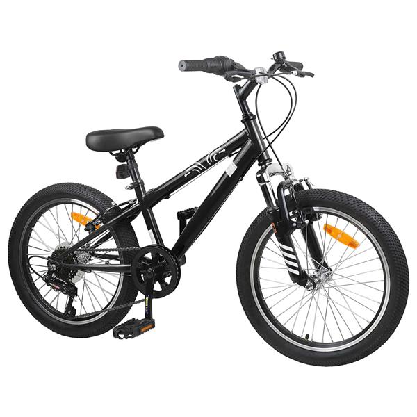 Grote foto vidaxl kids mountain bike 20 inch 6 speed voor 5 8 jaar oud zwart fietsen en brommers herenfietsen
