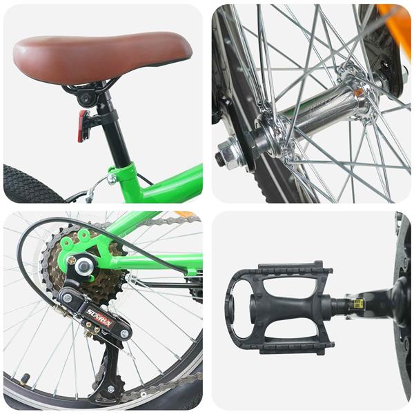 Grote foto vidaxl kids mountain bike 24 inch 6 speed voor 8 12 jaar oud groen fietsen en brommers herenfietsen