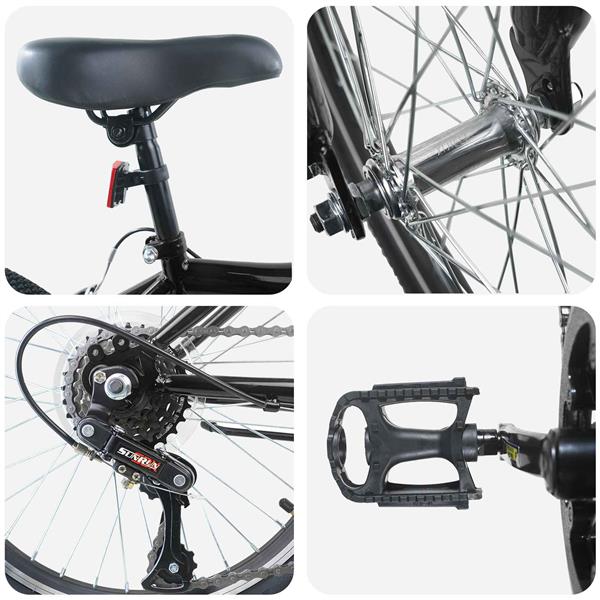 Grote foto vidaxl kinderfiets 20 inch 6 speed voor 6 11 jaar oud zwart fietsen en brommers herenfietsen