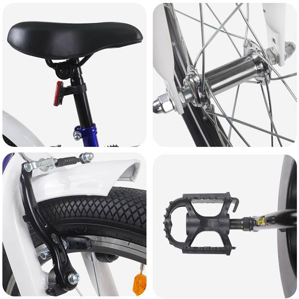 Grote foto vidaxl kinderfiets 24 inch voor 8 12 jaar oud blauw wit fietsen en brommers herenfietsen