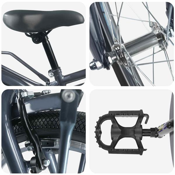 Grote foto vidaxl kinderfiets 22 inch voor 7 12 jaar oud donkergrijs fietsen en brommers herenfietsen