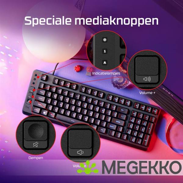 Grote foto hyperx eve 1800 us qwerty bedraad toetsenbord computers en software toetsenborden