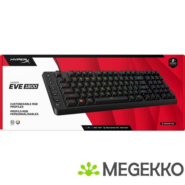 Grote foto hyperx eve 1800 us qwerty bedraad toetsenbord computers en software toetsenborden