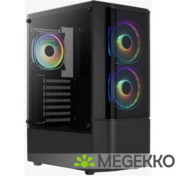 Grote foto aerocool quantum midi tower zwart computers en software behuizingen en kasten