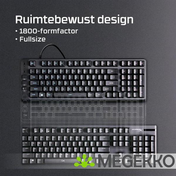 Grote foto hyperx eve 1800 us qwerty bedraad toetsenbord computers en software toetsenborden