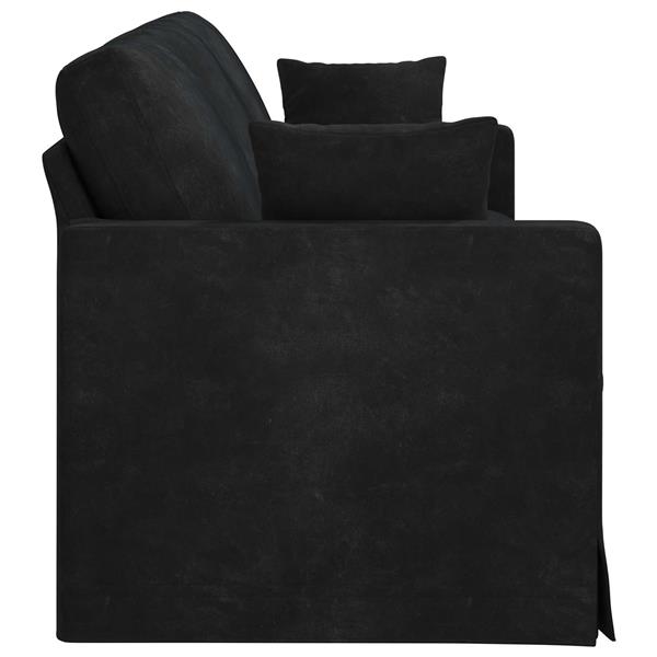 Grote foto vidaxl bank zwart 228 x 78 x 80 cm fluweel huis en inrichting bankstellen