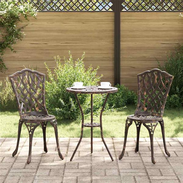 Grote foto vidaxl tuin bistro set 3 pcs brons aluminium tuin en terras tuinmeubelen