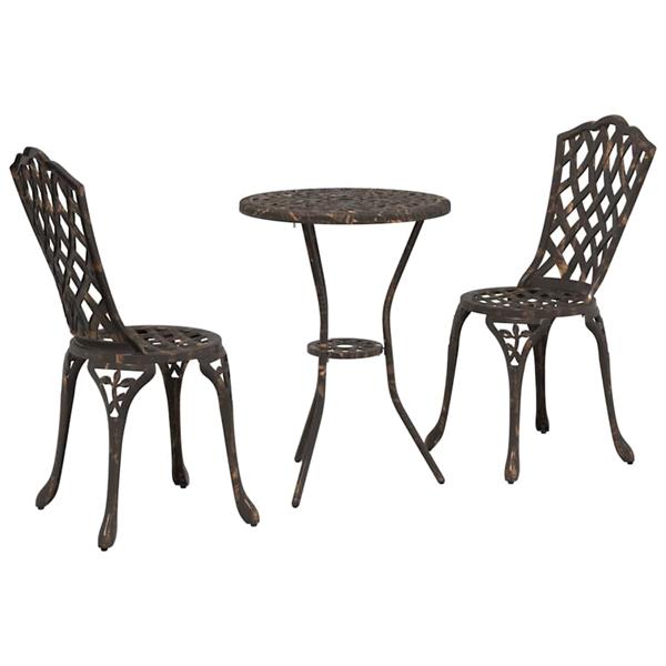 Grote foto vidaxl tuin bistro set 3 pcs brons aluminium tuin en terras tuinmeubelen