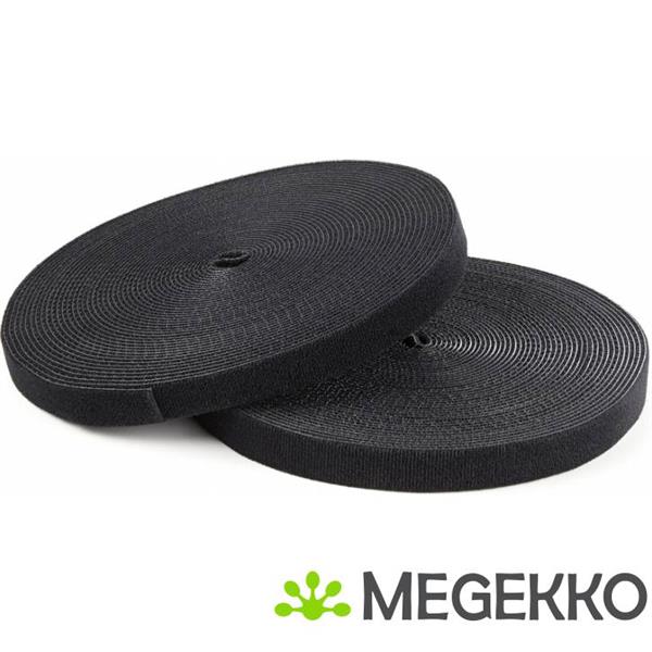 Grote foto startech.com klittenband kabelbinder 7 5 m rol zwart kabelbinder computers en software overige computers en software