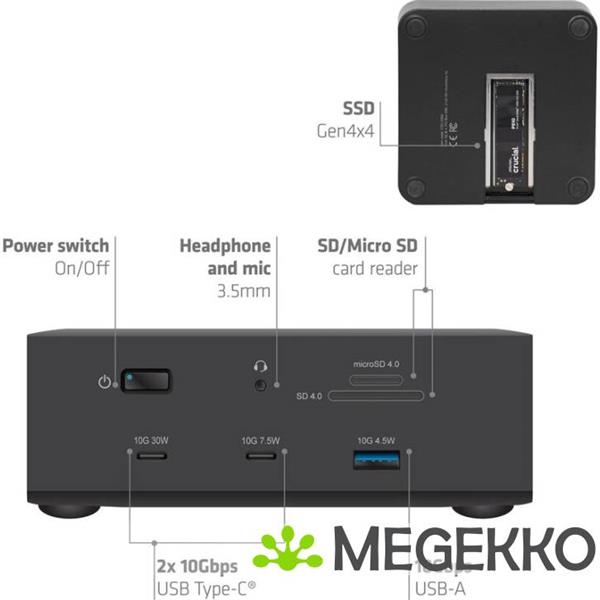 Grote foto club3d csv 2562 laptop dock poortreplicator bedraad thunderbolt 5 zwart computers en software overige computers en software