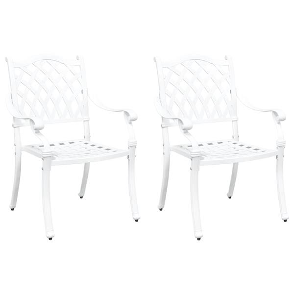Grote foto vidaxl tuinstoel 2 pcs wit 56 x 55 x 92.5cm aluminium tuin en terras tuinmeubelen