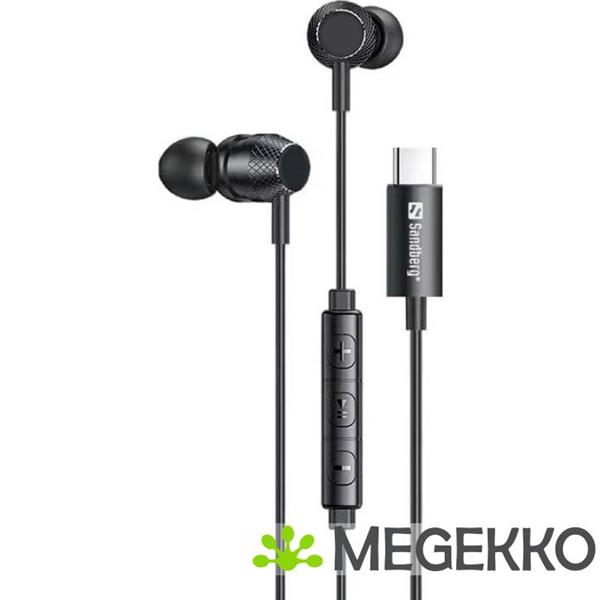 Grote foto sandberg 126 50 in ear bedraad zwart usb c audio tv en foto koptelefoons