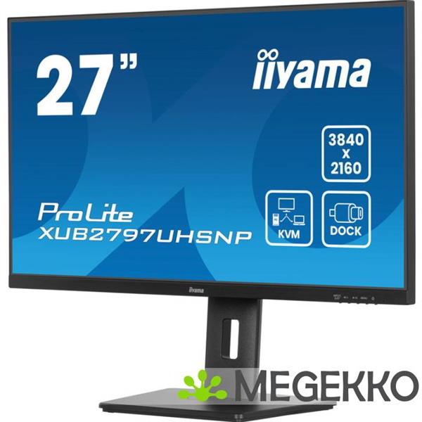 Grote foto iiyama prolite xub2797uhsnp b1 27 4k ultra hd kvm ips monitor computers en software overige computers en software