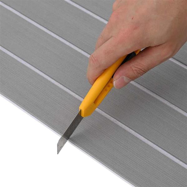 Grote foto vidaxl bootmat gestreept lichtgrijs met wit 240 x 60 x 0 5 cm eva doe het zelf en verbouw tegels