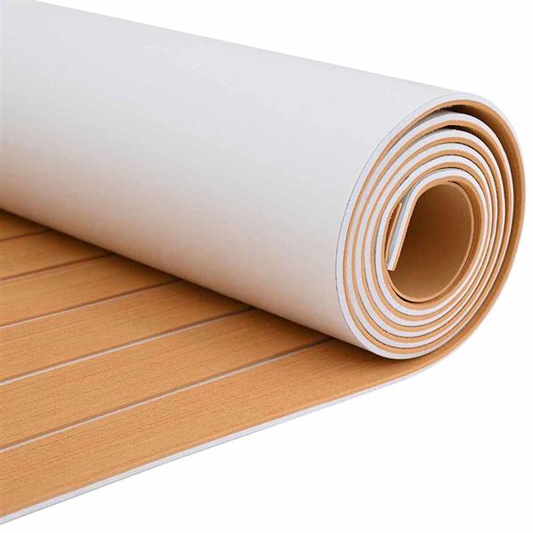 Grote foto vidaxl bootmat gestreept bruin met wit 240 x 60 x 0 5 cm eva doe het zelf en verbouw tegels