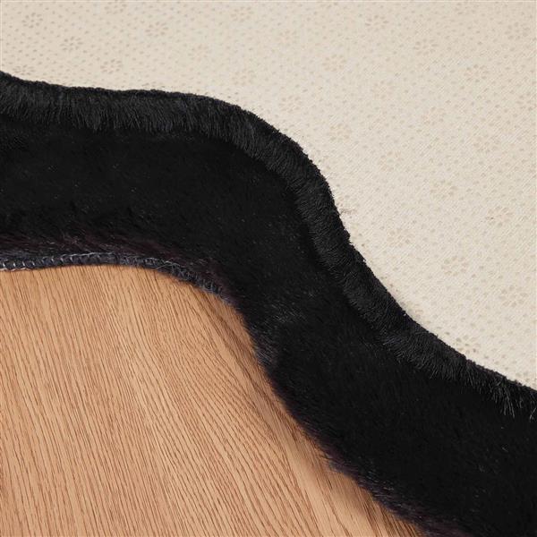 Grote foto vidaxl antislip neplederen konijnenbont vloerkleed olite zwart huis en inrichting vloerbedekking en kleden