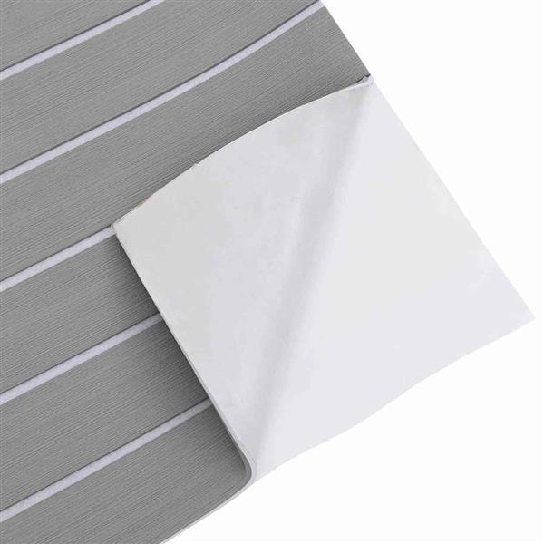 Grote foto vidaxl bootmat gestreept lichtgrijs met wit 240 x 60 x 0 5 cm eva doe het zelf en verbouw tegels