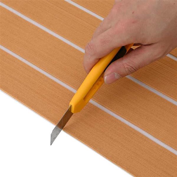 Grote foto vidaxl bootmat gestreept bruin met wit 240 x 90 x 0 5 cm eva doe het zelf en verbouw tegels