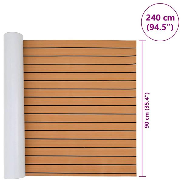 Grote foto vidaxl bootmat bruin met zwarte lijnen 240 x 90 x 0 5 cm eva doe het zelf en verbouw tegels