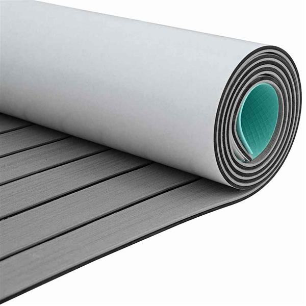 Grote foto vidaxl bootmat gestreept lichtgrijs met zwart 240 x 90 x 0 5 cm eva doe het zelf en verbouw tegels