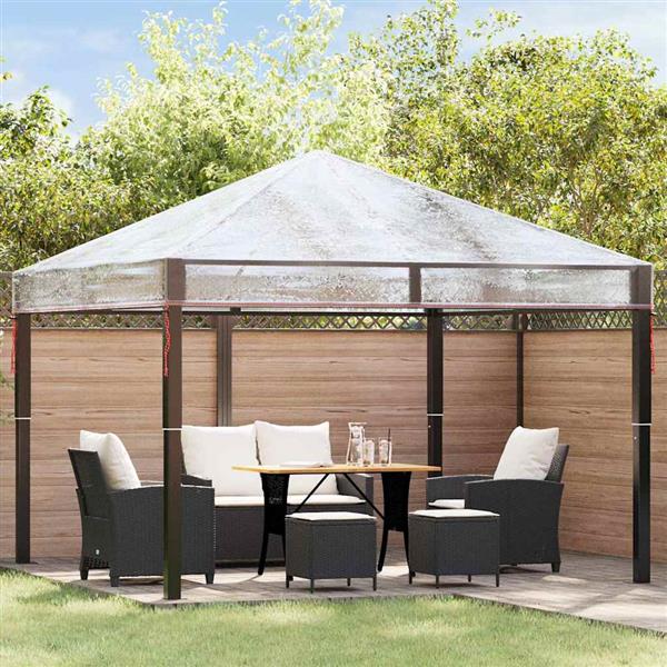Grote foto vidaxl gazebo dekking vervanging doorzichtig 3 x 3 m pvc tuin en terras overige tuin en terras