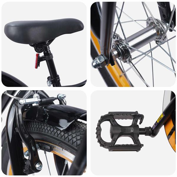 Grote foto vidaxl kinderfiets 18 inch voor 5 7 jaar oranje zwart fietsen en brommers herenfietsen