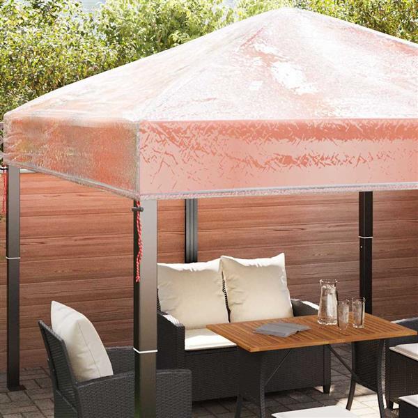 Grote foto vidaxl gazebo dekking vervanging doorzichtig 300 x 300 x 26 cm pvc tuin en terras overige tuin en terras