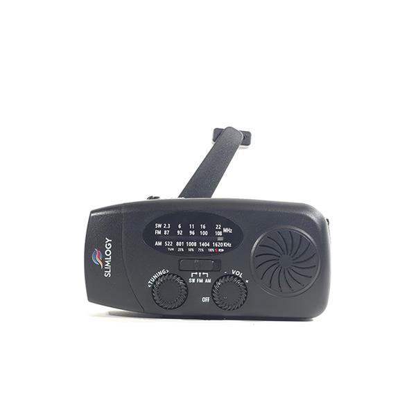 Grote foto slimlogy r3 mini 2000 mah noodradio nood zaklamp laadbaar met crank zwart telecommunicatie batterijen en accu