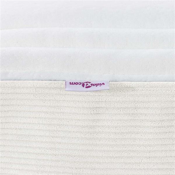 Grote foto vidaxl bedmatras met matras cr me 160 x 200 cm stof antiek en kunst stoelen en banken