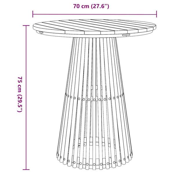 Grote foto vidaxl bijzettafel bruin 70 x 70 x 75 cm massief teakhout tuin en terras tuinmeubelen