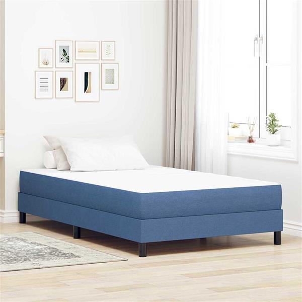 Grote foto vidaxl bedmatras met matras blauw 120 x 200 cm stof antiek en kunst stoelen en banken