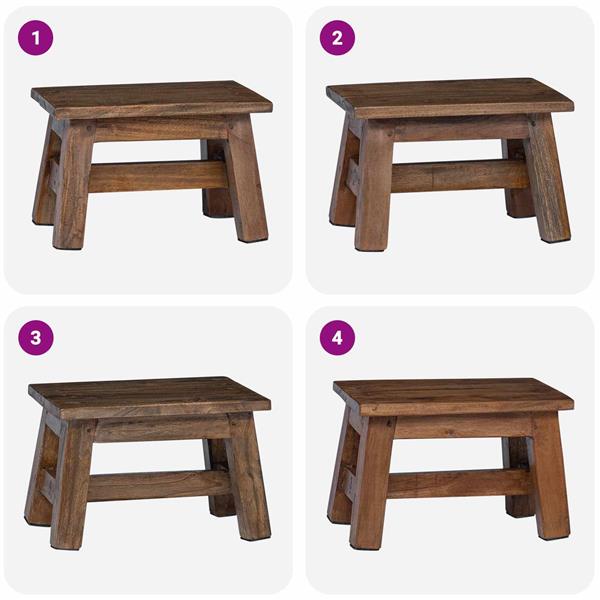 Grote foto vidaxl kruk naturel 30 x 20 x 20 cm mahoniehout huis en inrichting stoelen