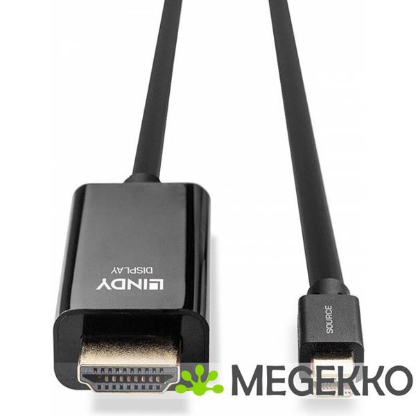 Grote foto lindy 36926 hdmi minidisplayport zwart kabeladapter verloopstukje computers en software overige computers en software