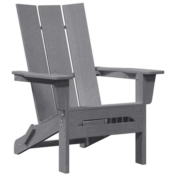 Grote foto vidaxl vouw adirondack stoel lichtgrijs 80 5 x 74 5 x 92 cm hdpe tuin en terras tuinmeubelen