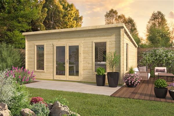 Grote foto blokhut tuinhuis calpe 44 mm onbehandeld tuin en terras tuinhuisjes en blokhutten