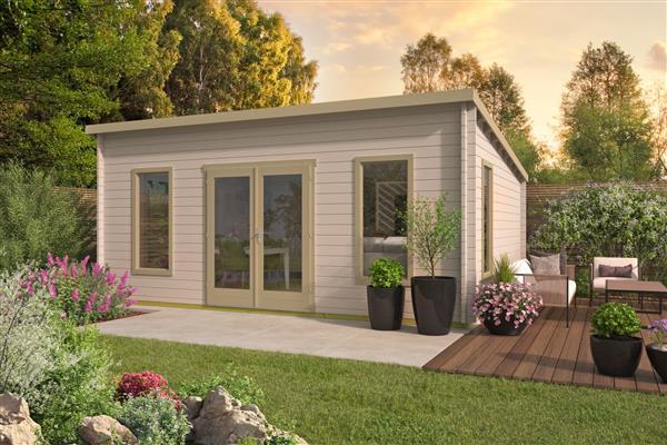 Grote foto blokhut tuinhuis calpe 44 mm onbehandeld tuin en terras tuinhuisjes en blokhutten