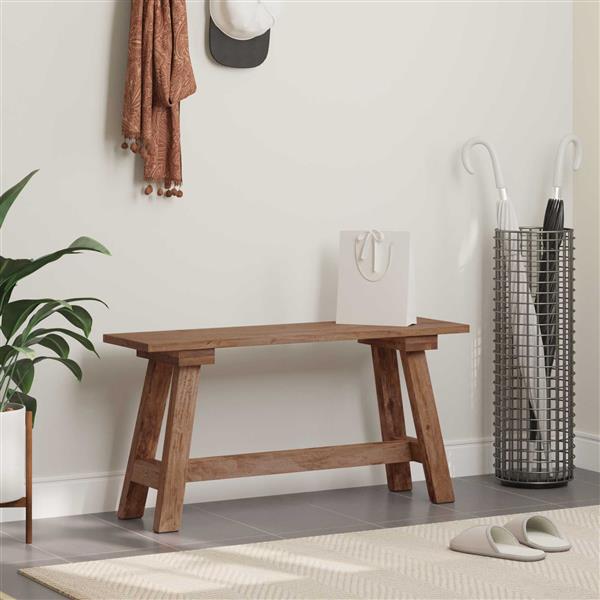 Grote foto vidaxl bank naturel 92 x 23 5 x 45 5 cm massief mahoniehout huis en inrichting overige huis en inrichting