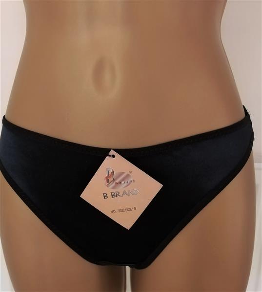Grote foto zwarte gesatineerde string small nieuw kleding dames ondergoed en lingerie