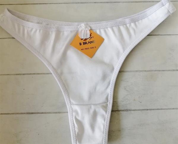 Grote foto witte gesatineerde string small nieuw kleding dames ondergoed en lingerie