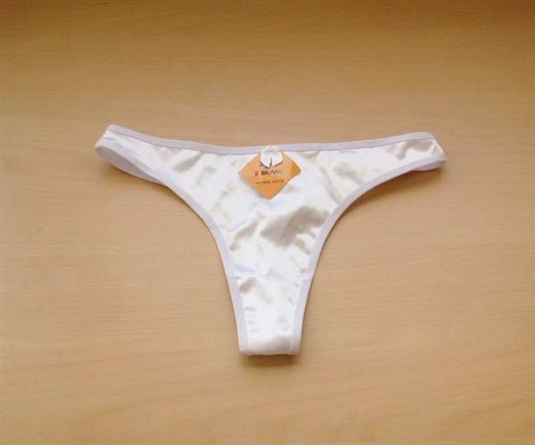 Grote foto witte gesatineerde string small nieuw kleding dames ondergoed en lingerie