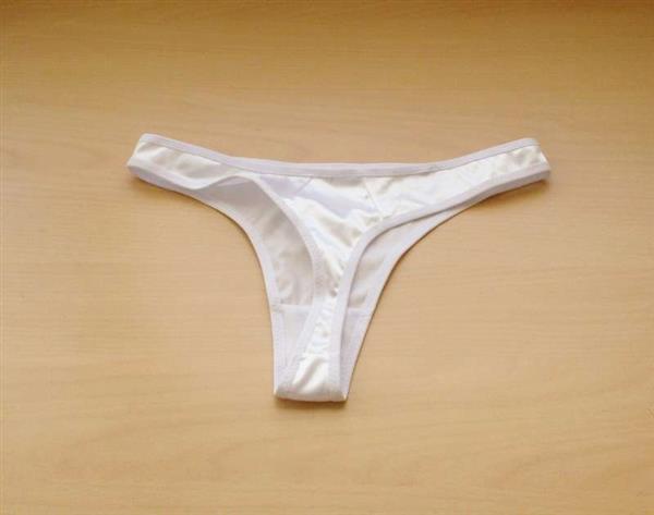 Grote foto witte gesatineerde string small nieuw kleding dames ondergoed en lingerie