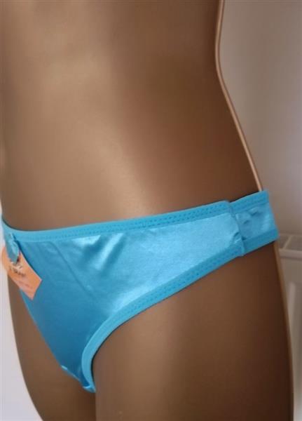 Grote foto gesatineerde string in prachtige blauwe kleur kleding dames ondergoed en lingerie
